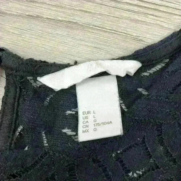 H&M Black See-Through Blouse Size Large - Picture 7 of 7